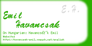 emil havancsak business card